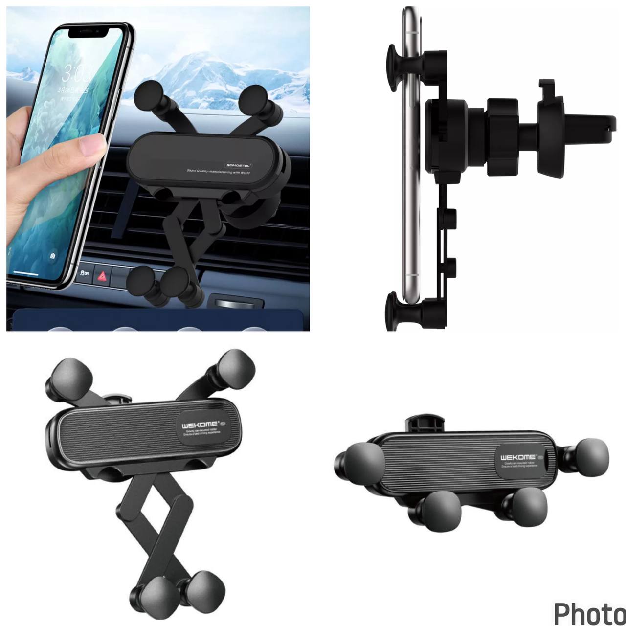 Soporte Celular Para Auto Retráctil Gravedad Wekome WA-S52 Base Ventilació
