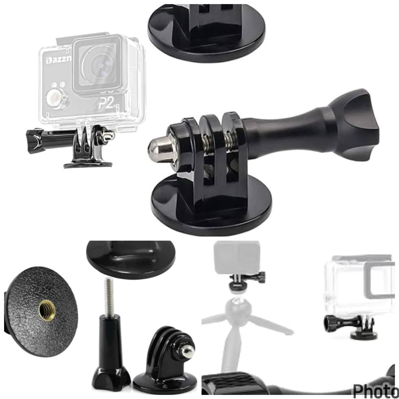 Adaptador Montura Tripode Para Gopro Rosca 1/4 Con Tornillo Ajuste