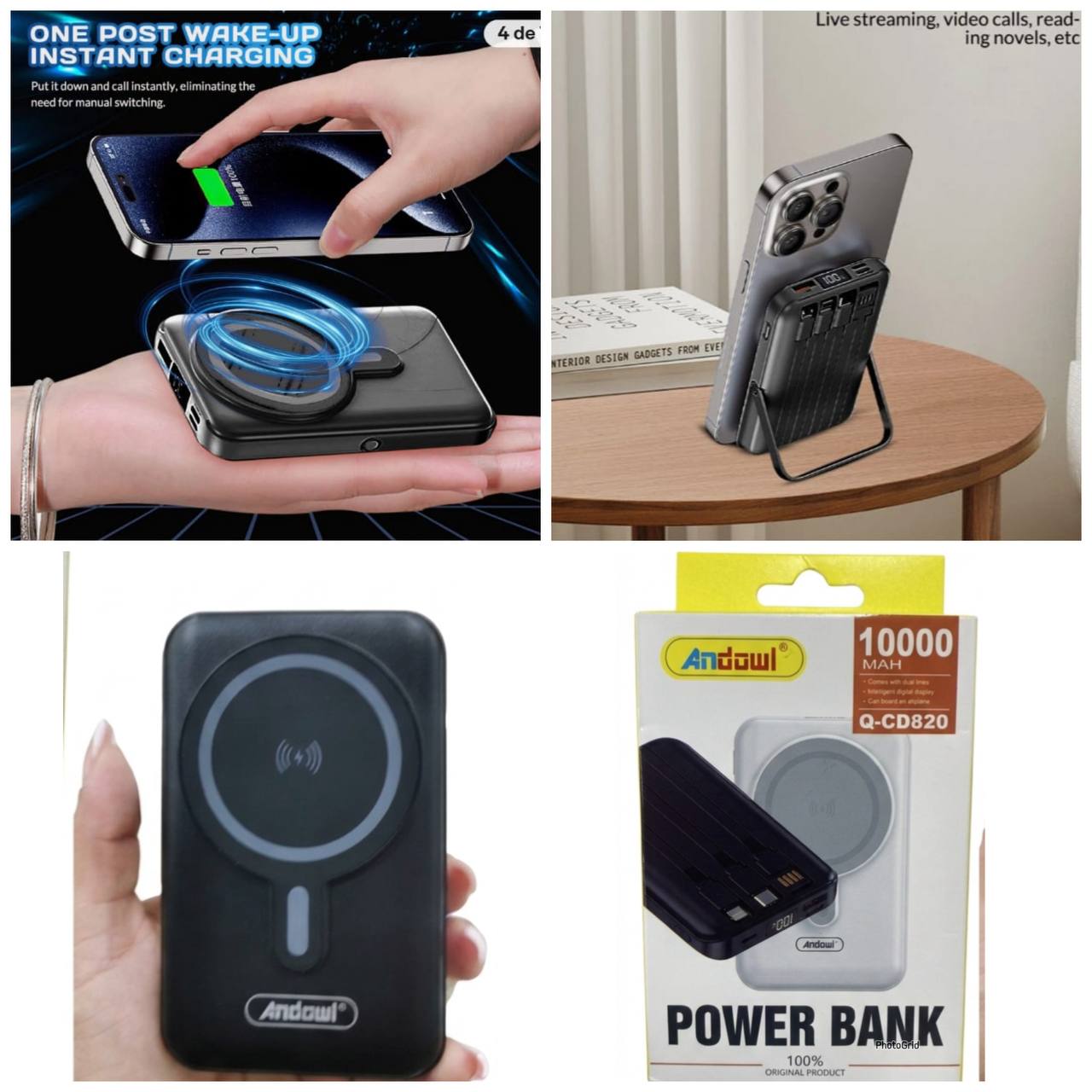 Power Bank Magnética Inalámbrica 10000mAh Apple/Android con Soporte Plegable