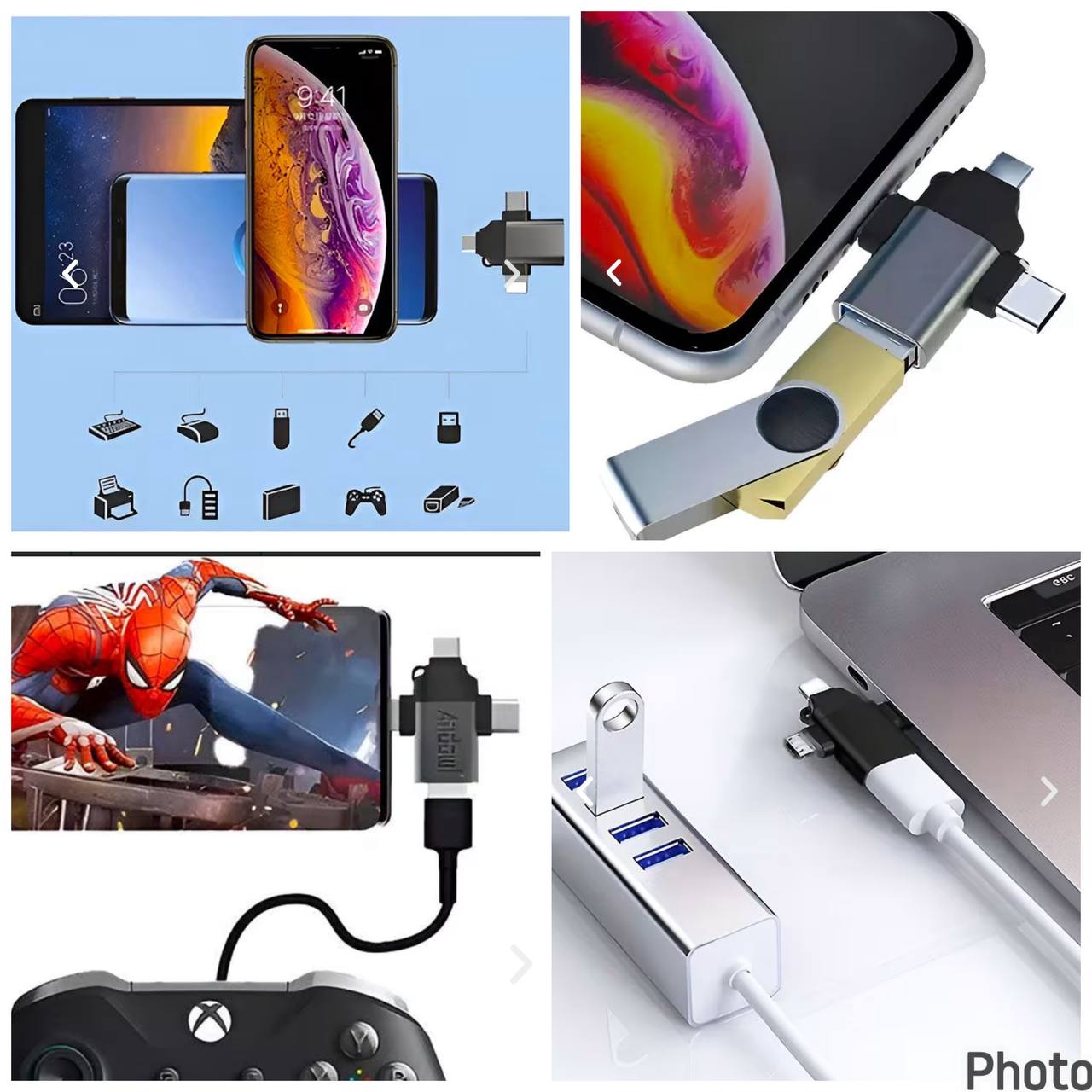 Adaptador Hub 3 en 1 USB-C a USB 3.0 OTG con Micro USB para Smartphones y Laptops