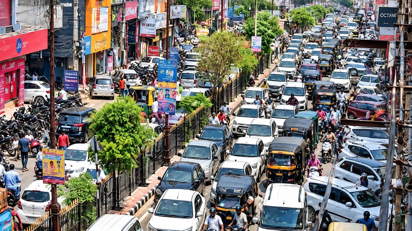 रोहतक के बाजारों में त्योहारी सीजन के लिए अस्थायी पार्किंग व्यवस्था