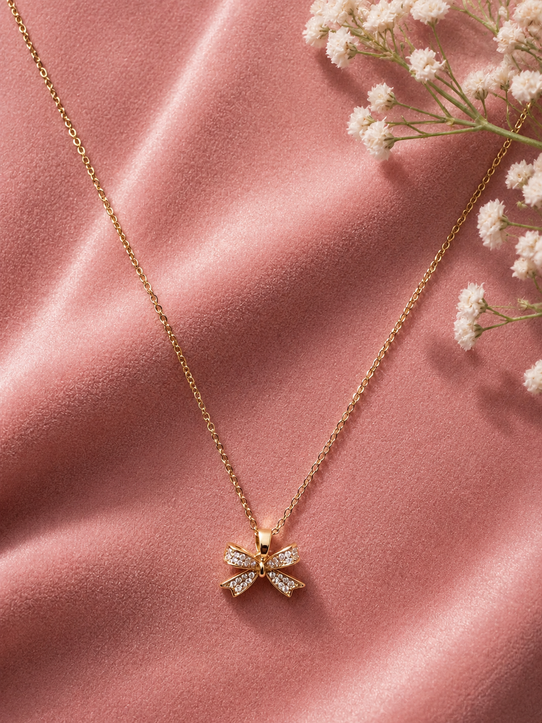 Stone Bow Necklace