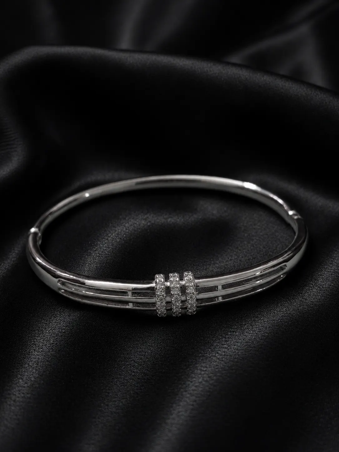 Trinity Crystal Cuff Bangle