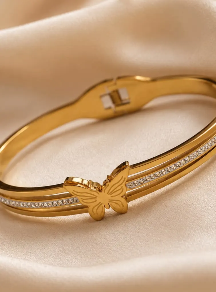 Stone Butterfly Bangle