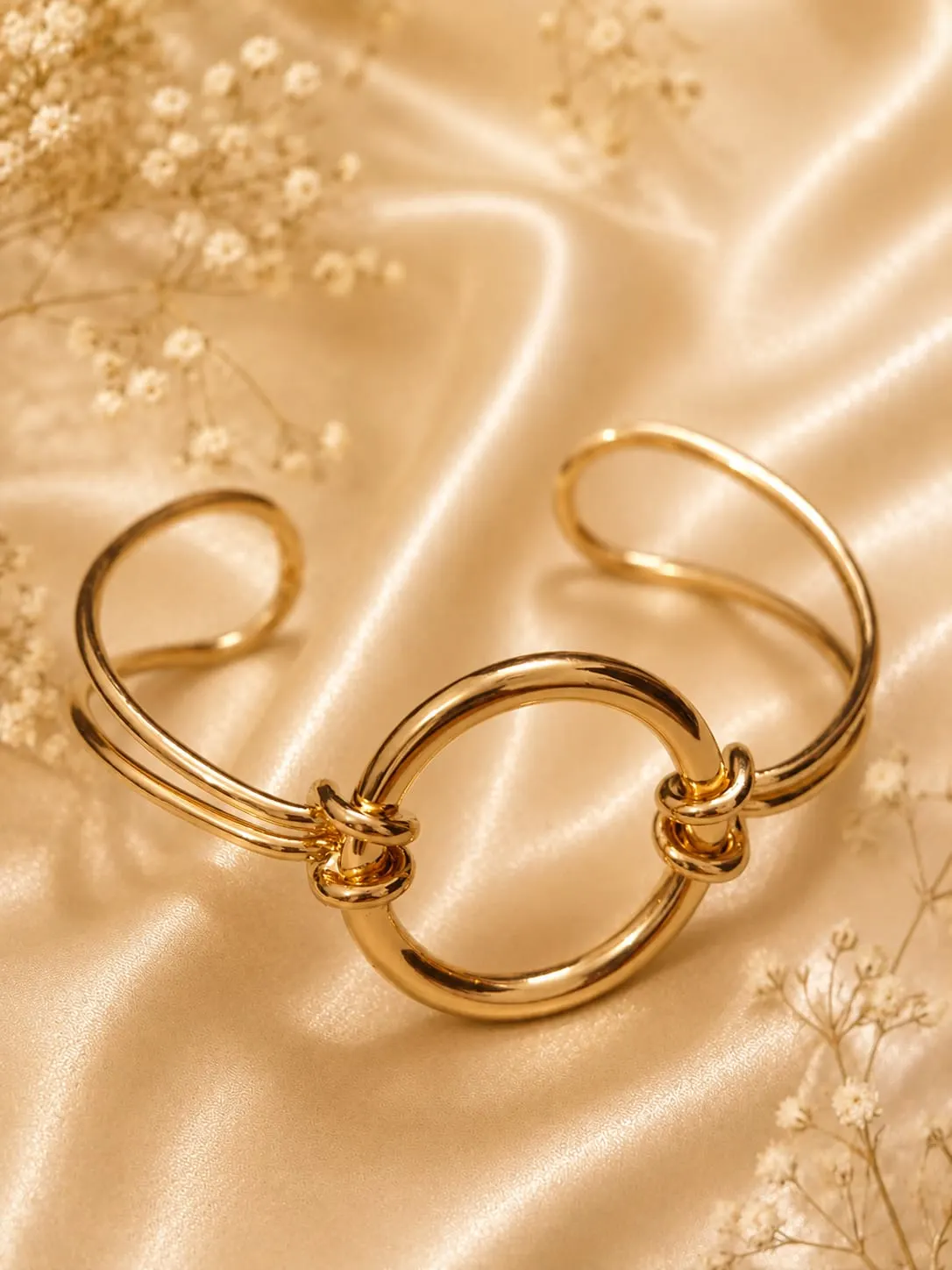 Minimal Halo Cuff Adjustable Bangle
