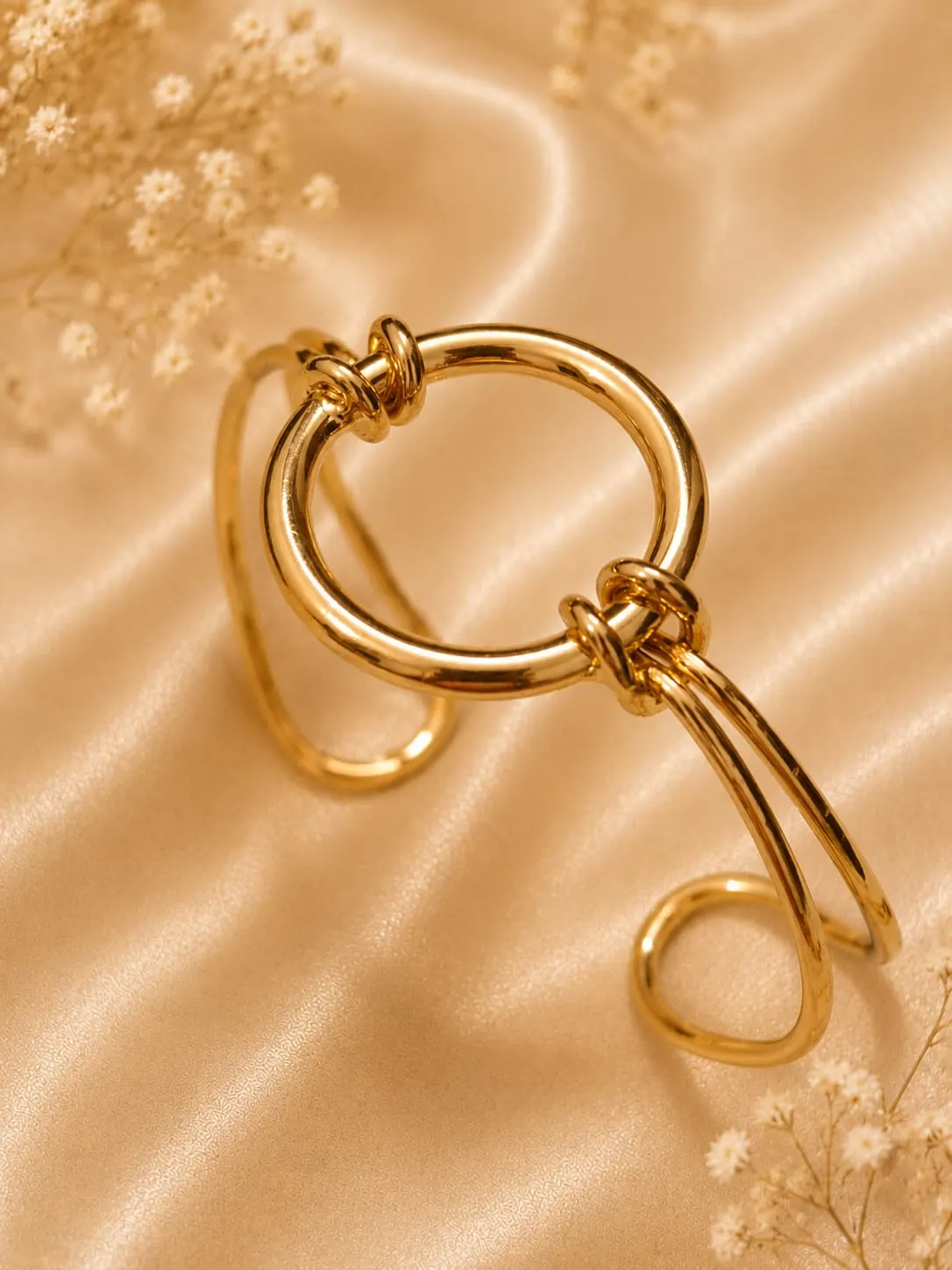 Minimal Halo Cuff Adjustable Bangle