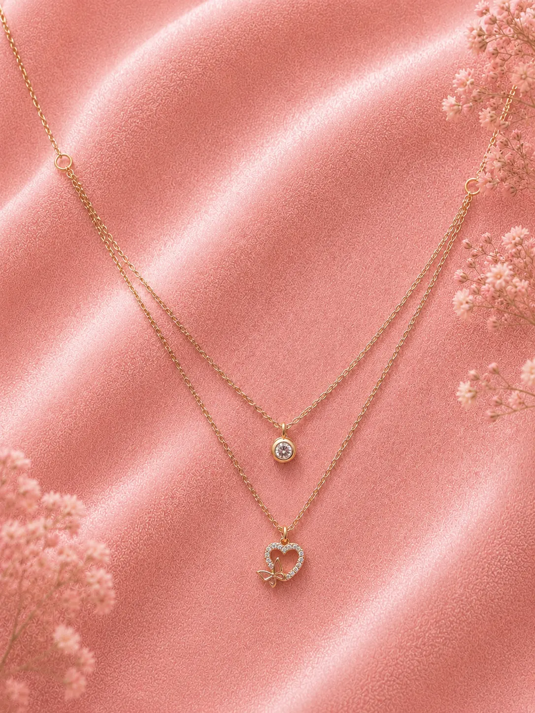 Butterfly Heart Double Chain