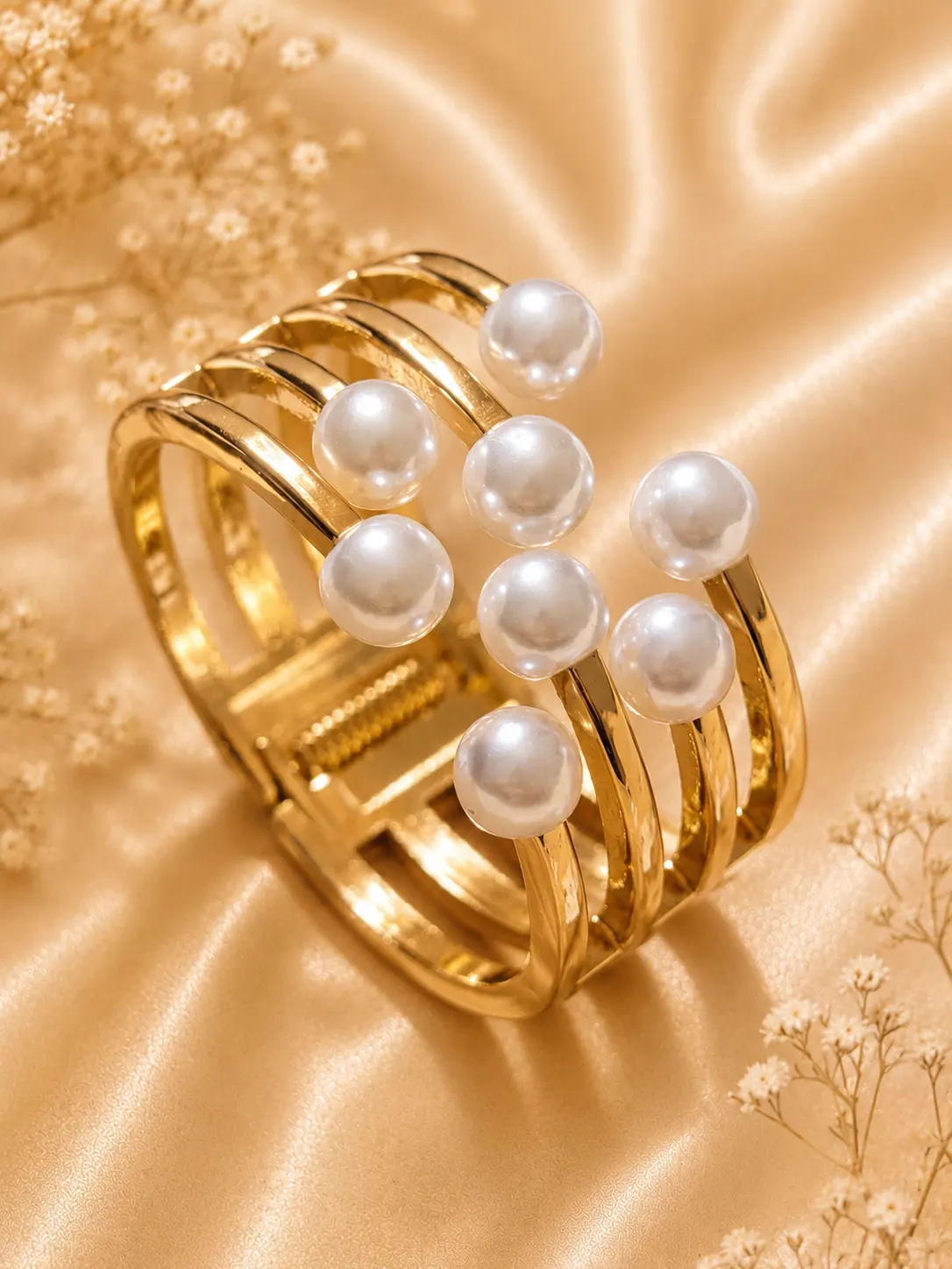 Pearl Bloom Cuff Bangle