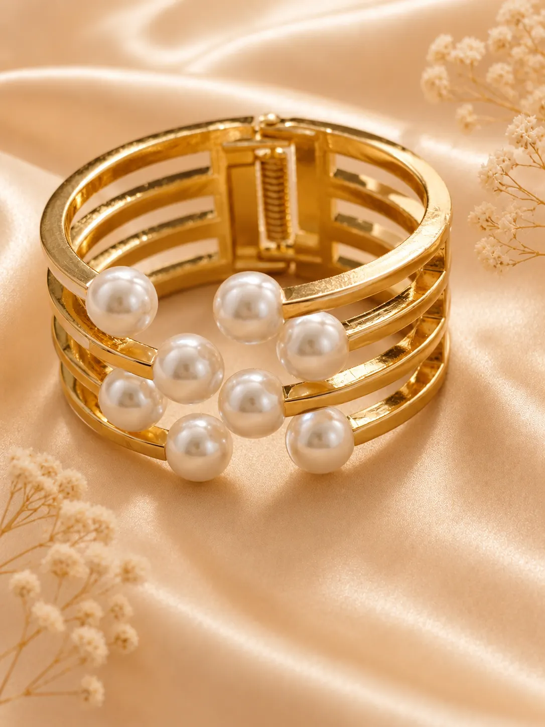 Pearl Bloom Cuff Bangle