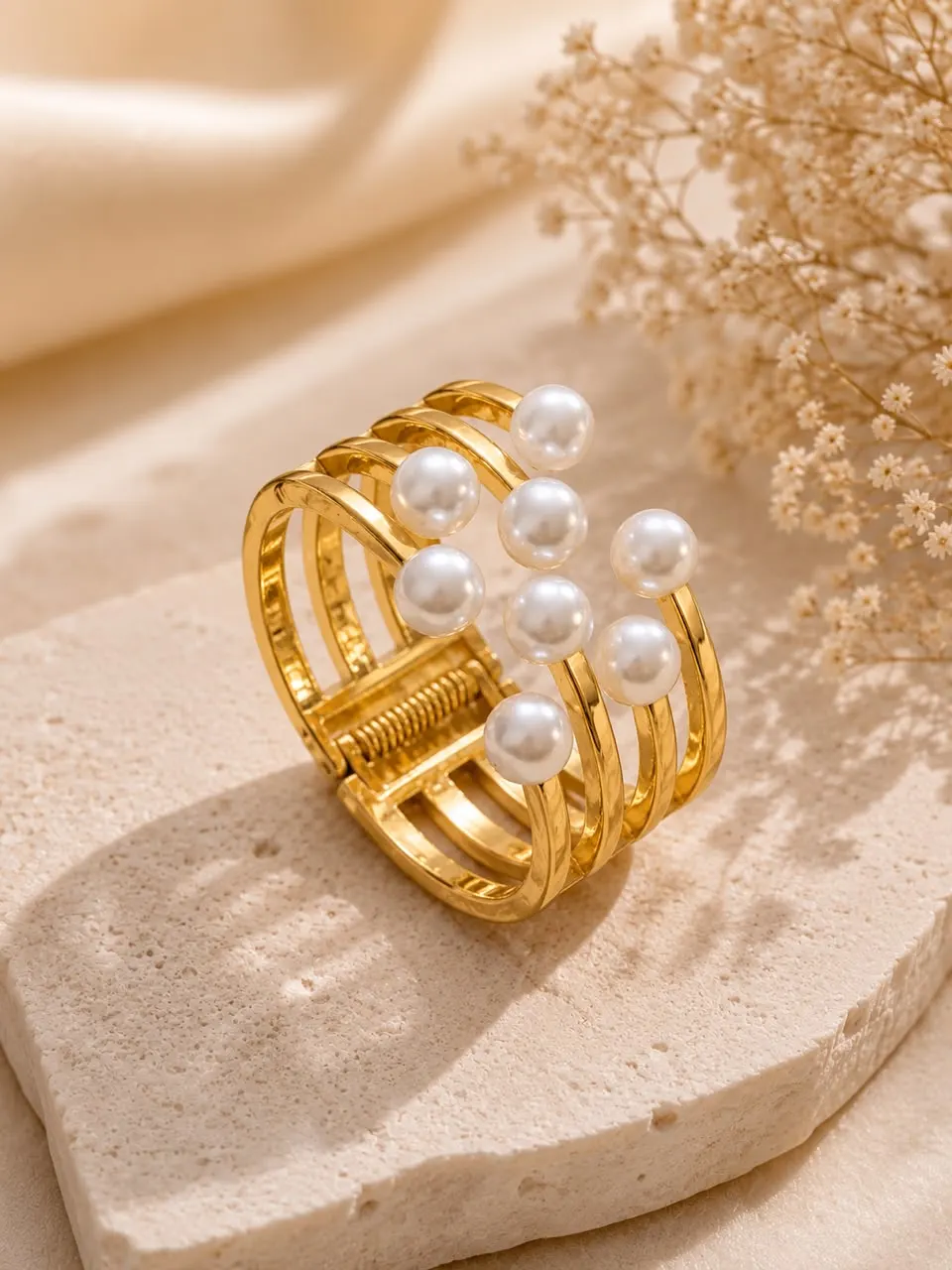 Pearl Bloom Cuff Bangle