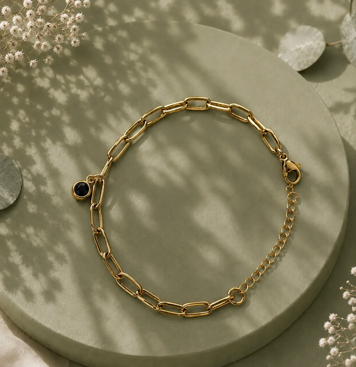 Single Stone Charm Bracelet