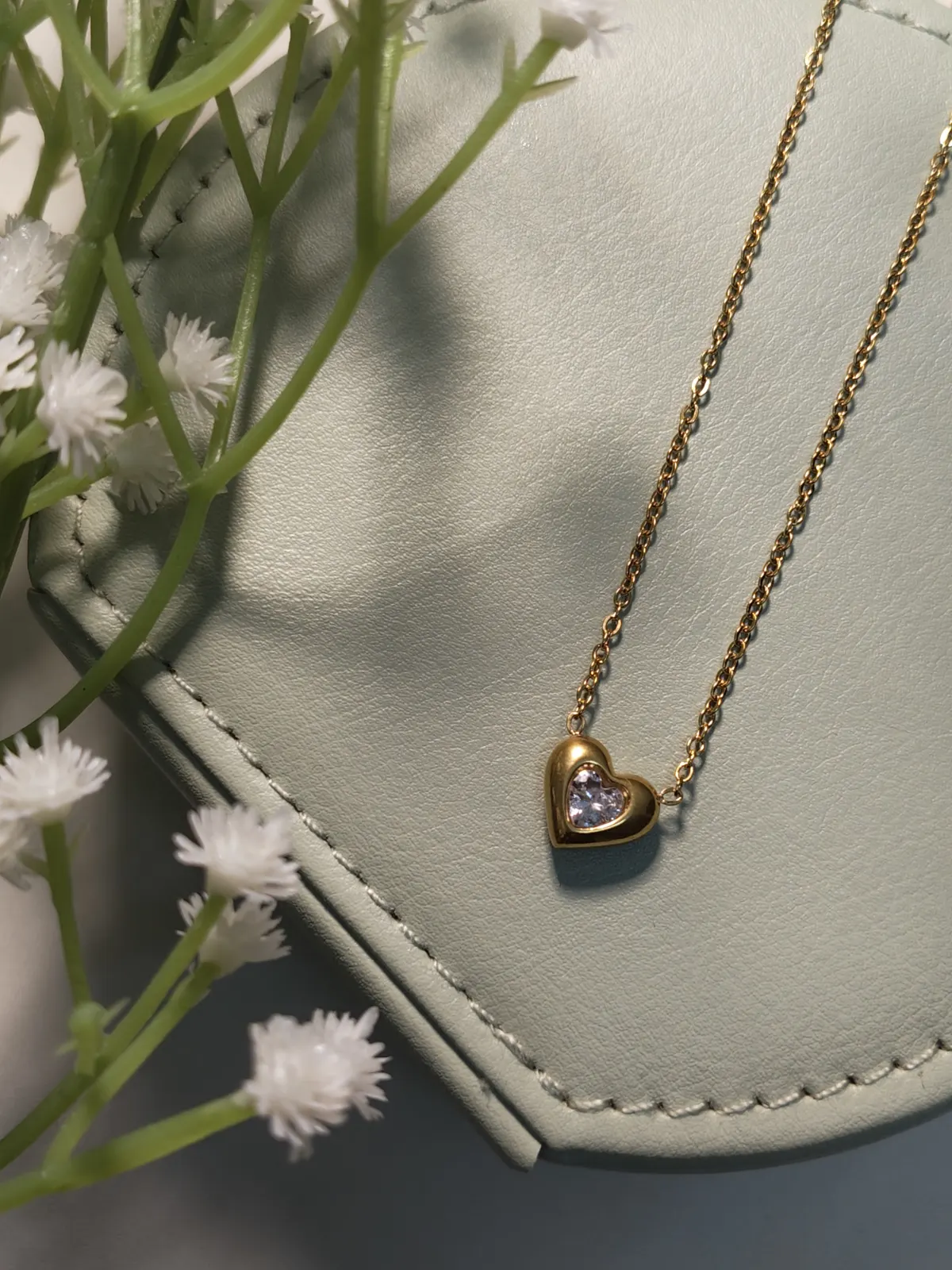 Stone Gold Heart Pendant