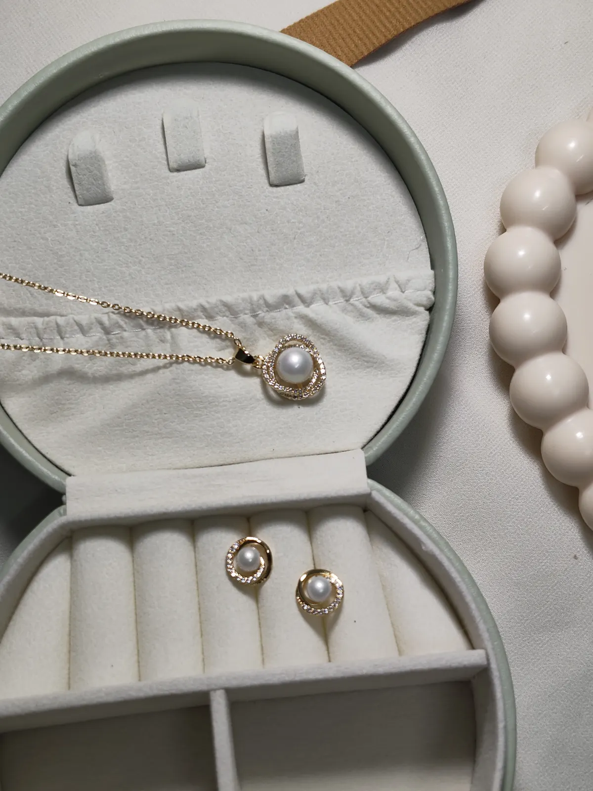 Pearl Stone pendant Set