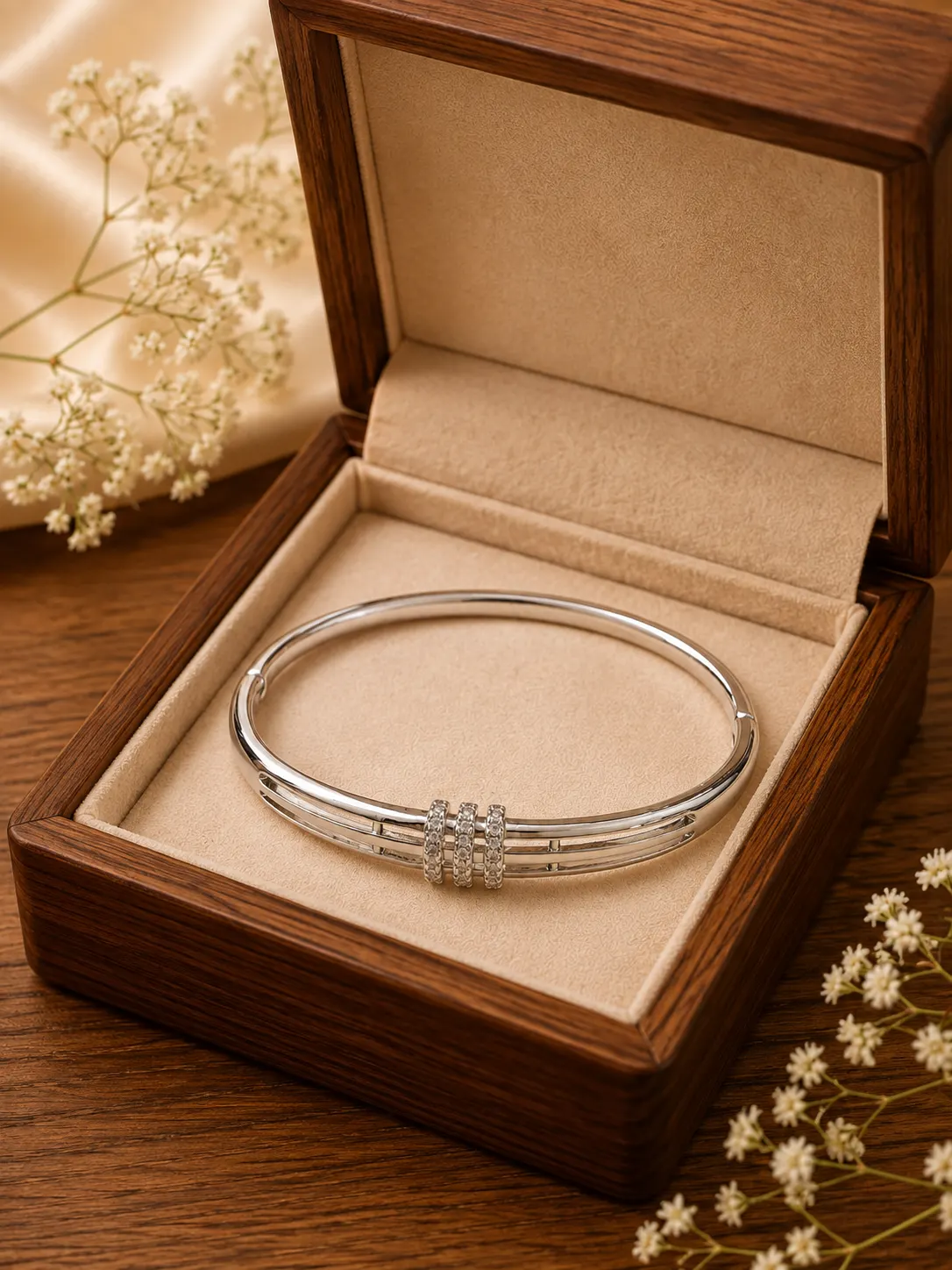 Trinity Crystal Cuff Bangle