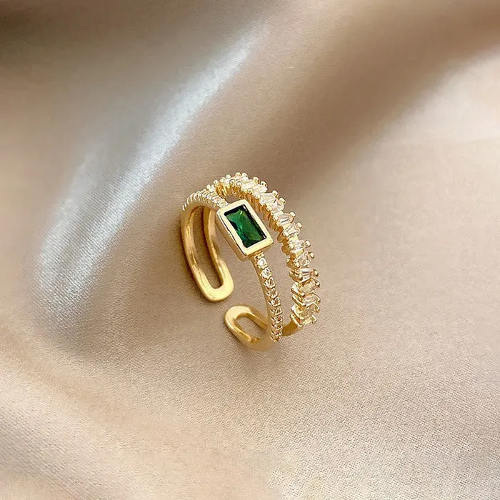 Emerald green stone Ring