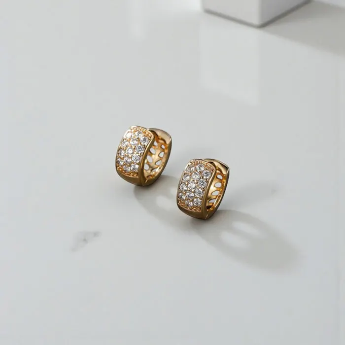 Xuping jewellery AD studded contemporary Hoop Earrings