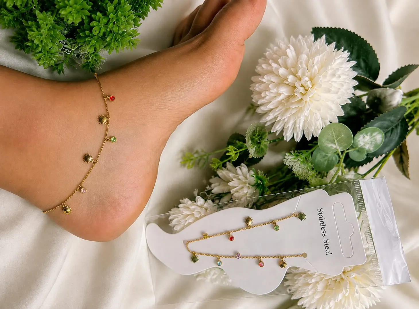 Sparkling charm anklet