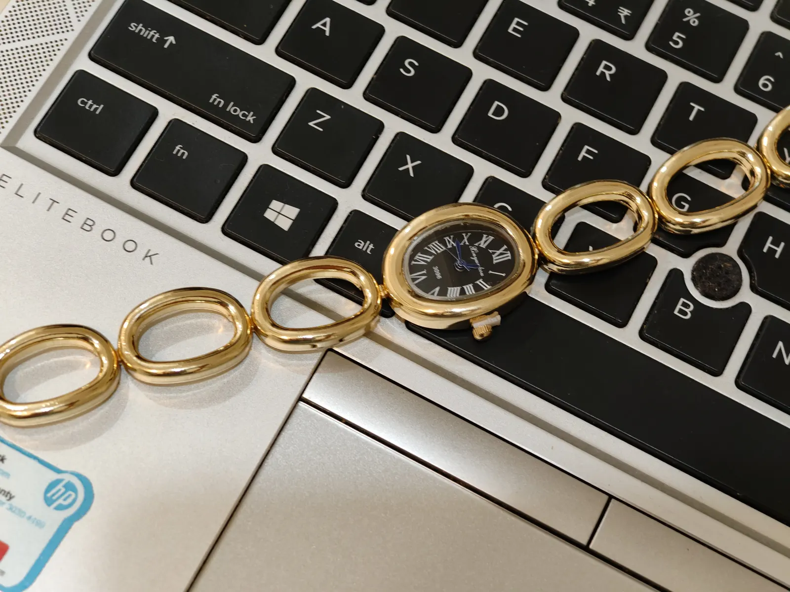 Gold Circle Link Bracelet Watch