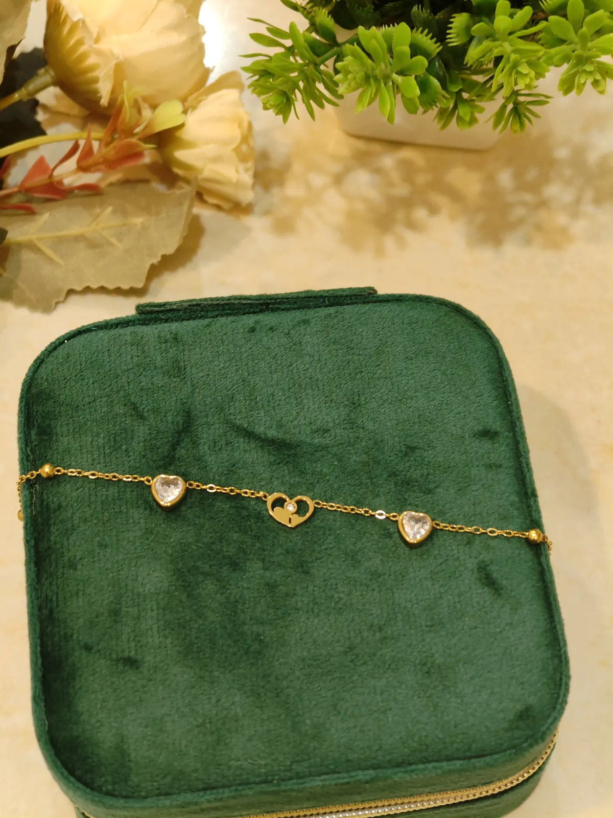 Dual stone Heart bracelet