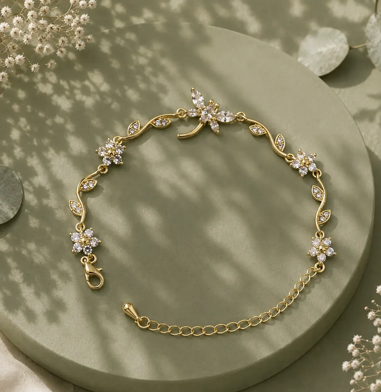 Stone Floral Bracelet
