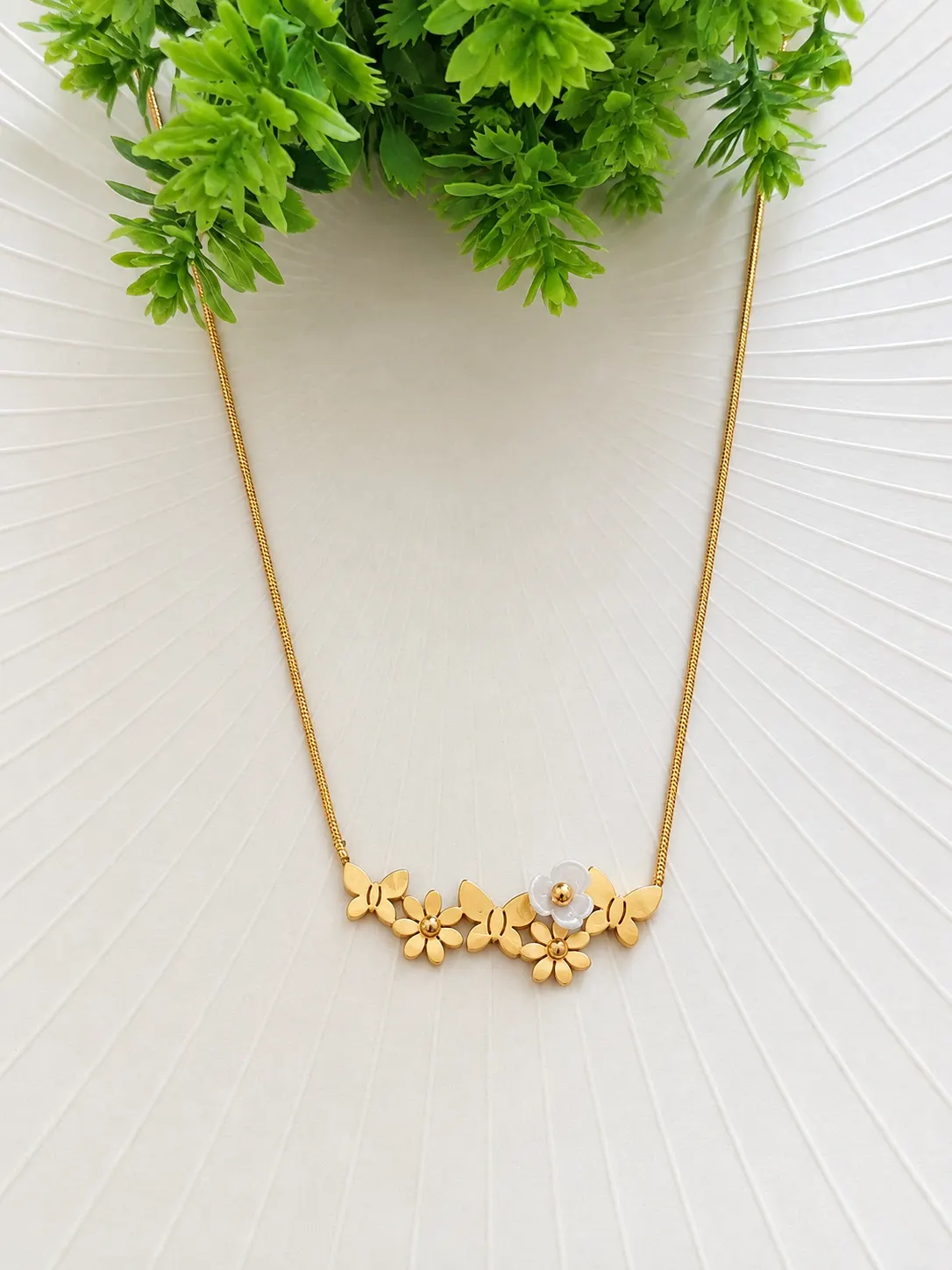 Floral Butterfly Necklace