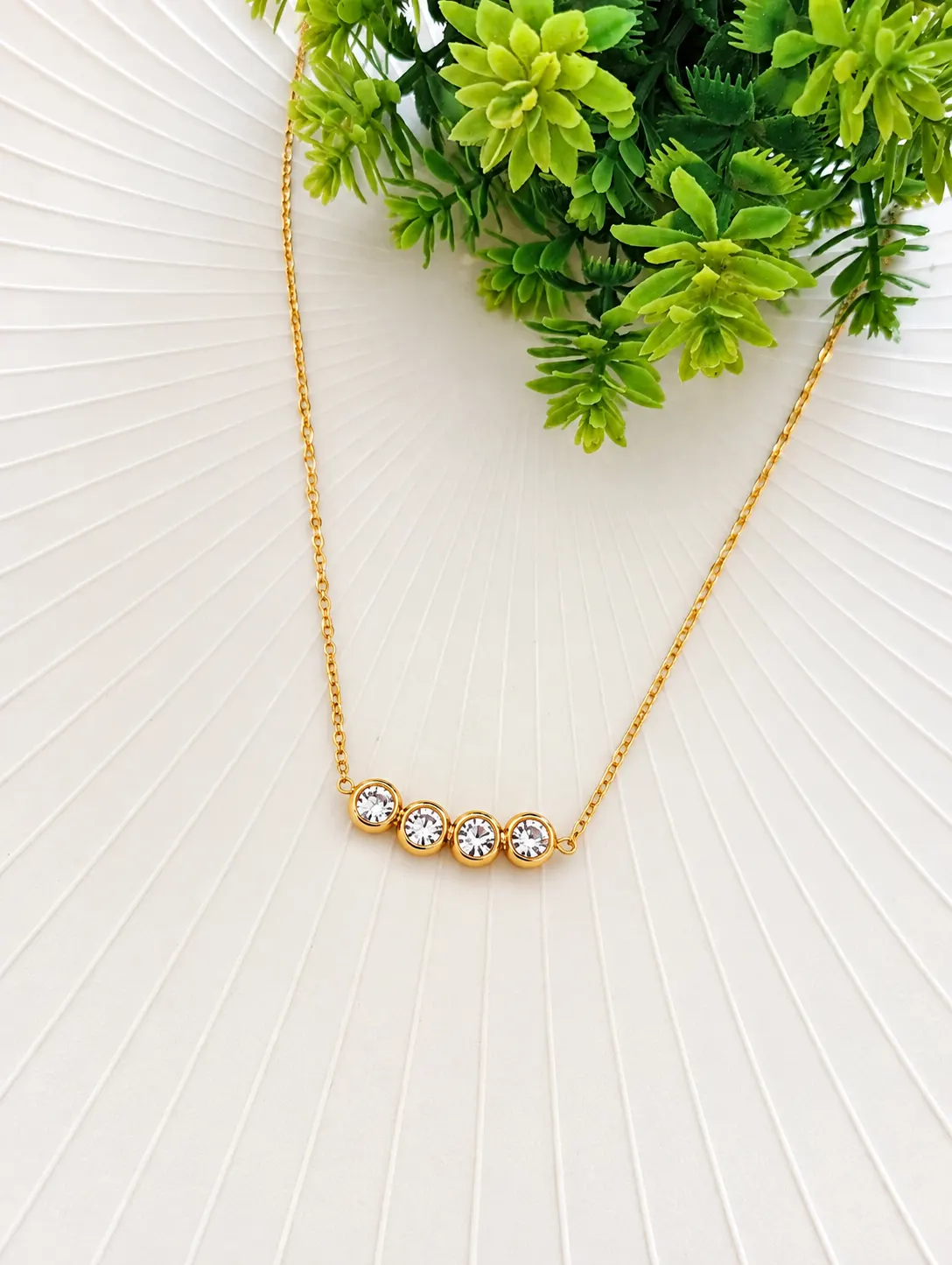 White Multi stone Necklace