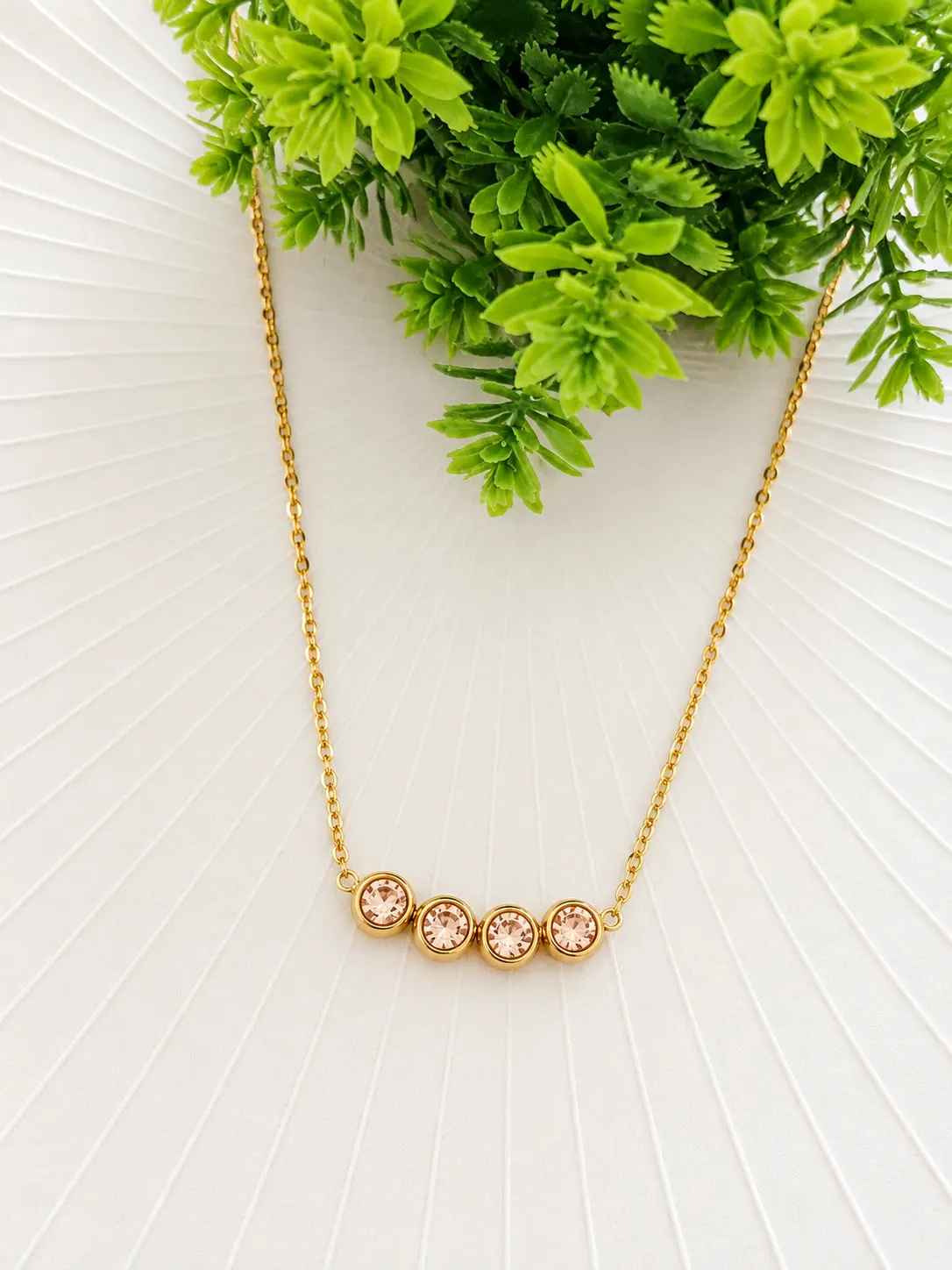 Peach Multi stone Necklace