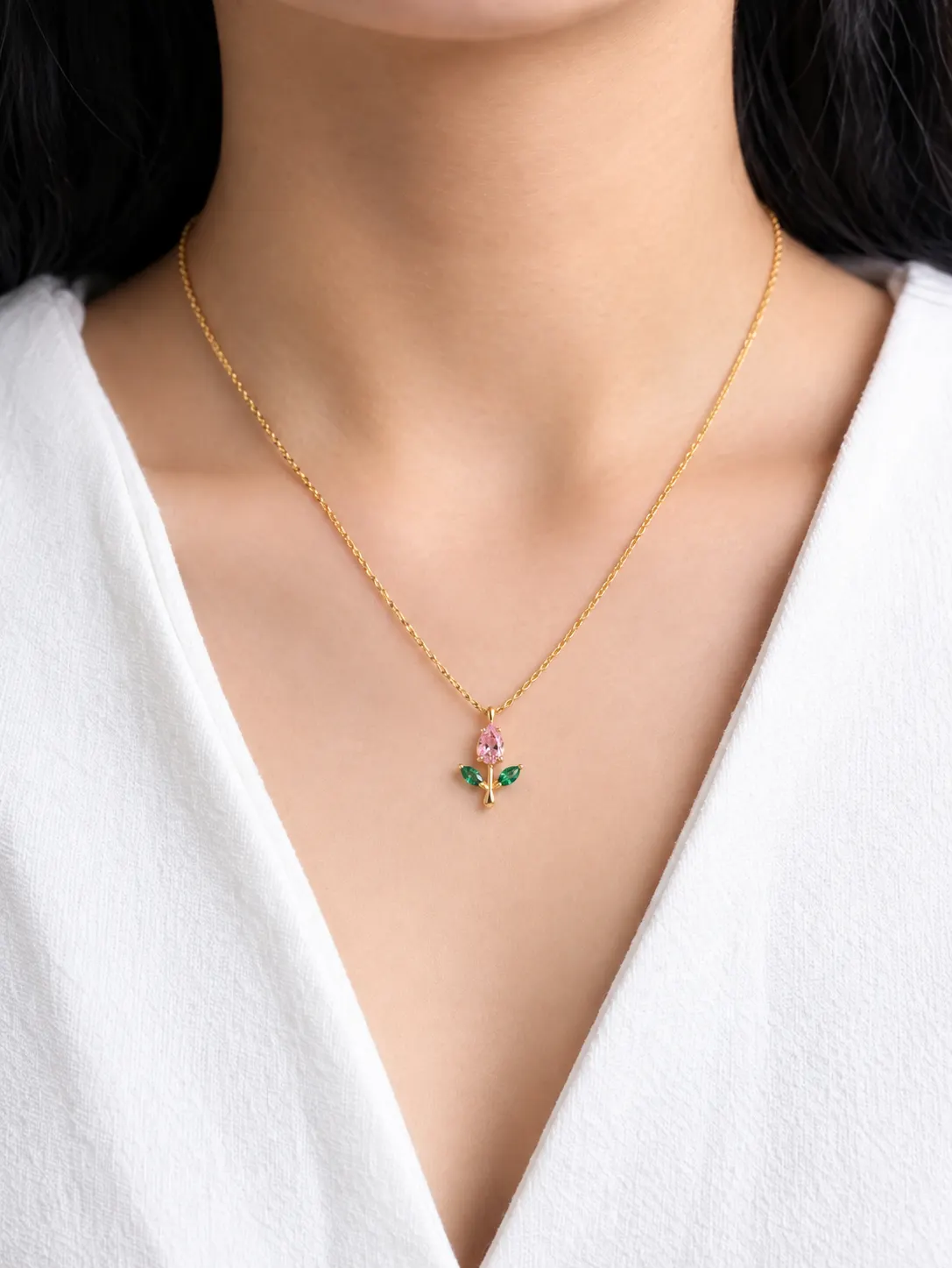 Mini Tulip Chain-pink & green
