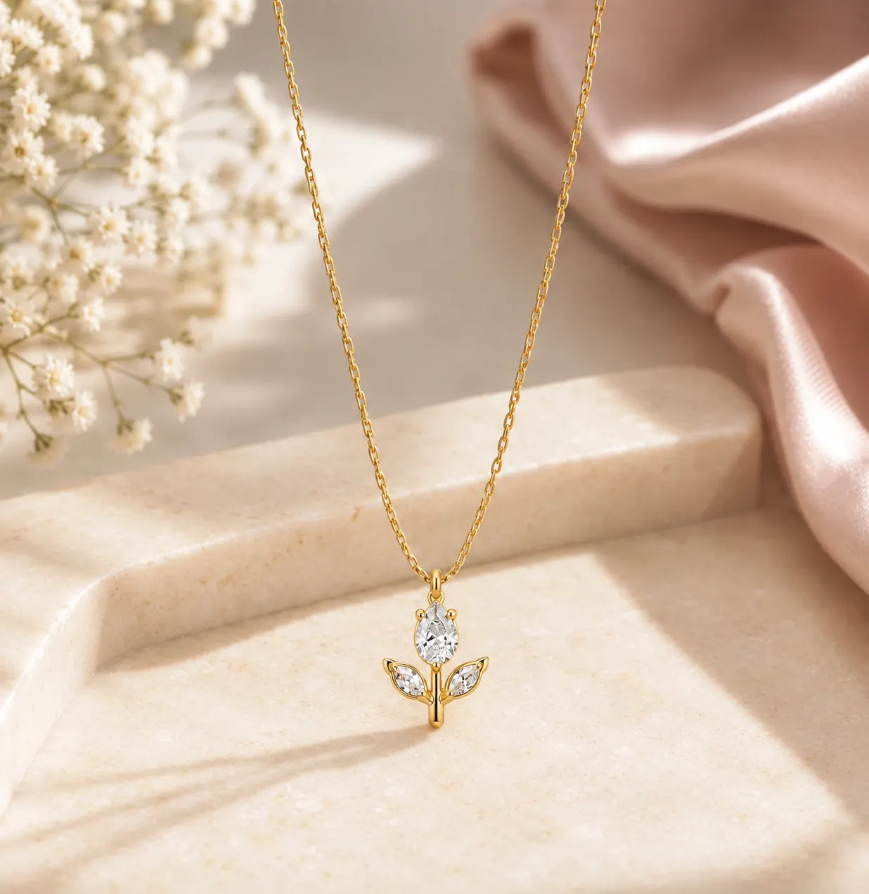 Mini Tulip Chain-white