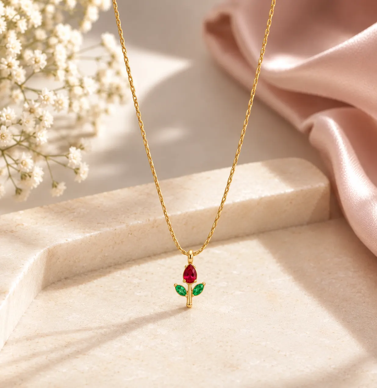 Mini Tulip Chain-red & green