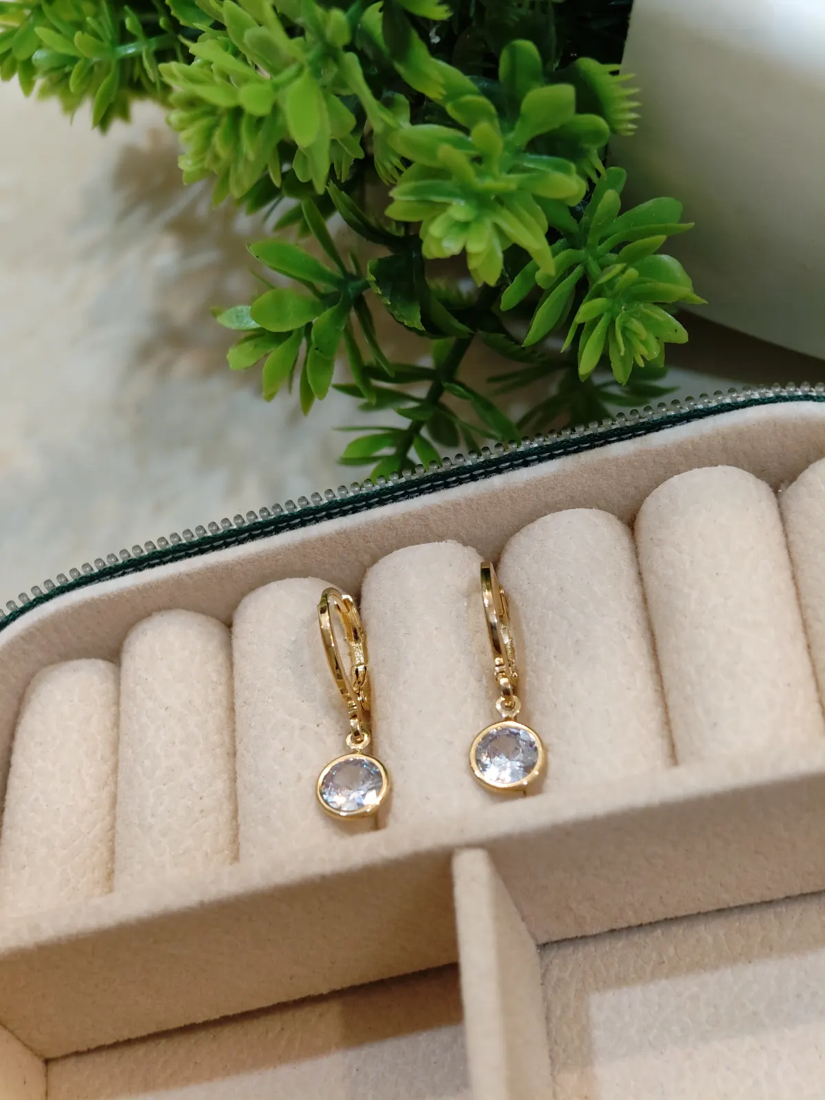 Solitaire Crystal Drop hoop set