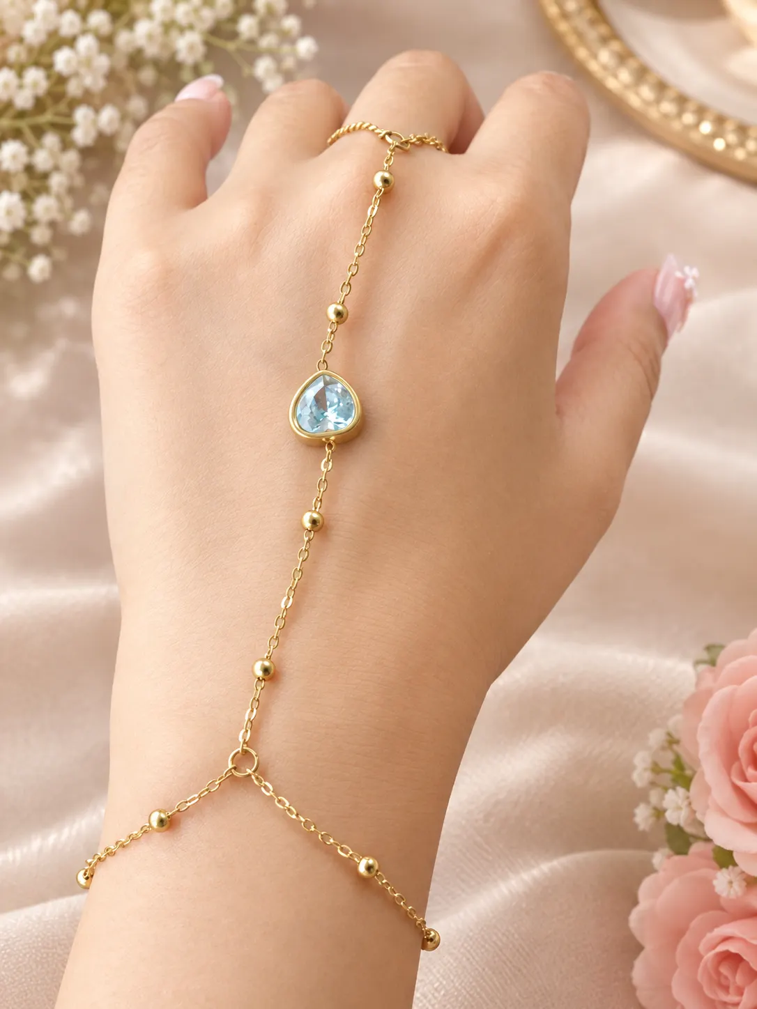 Stone Heart Hand chain