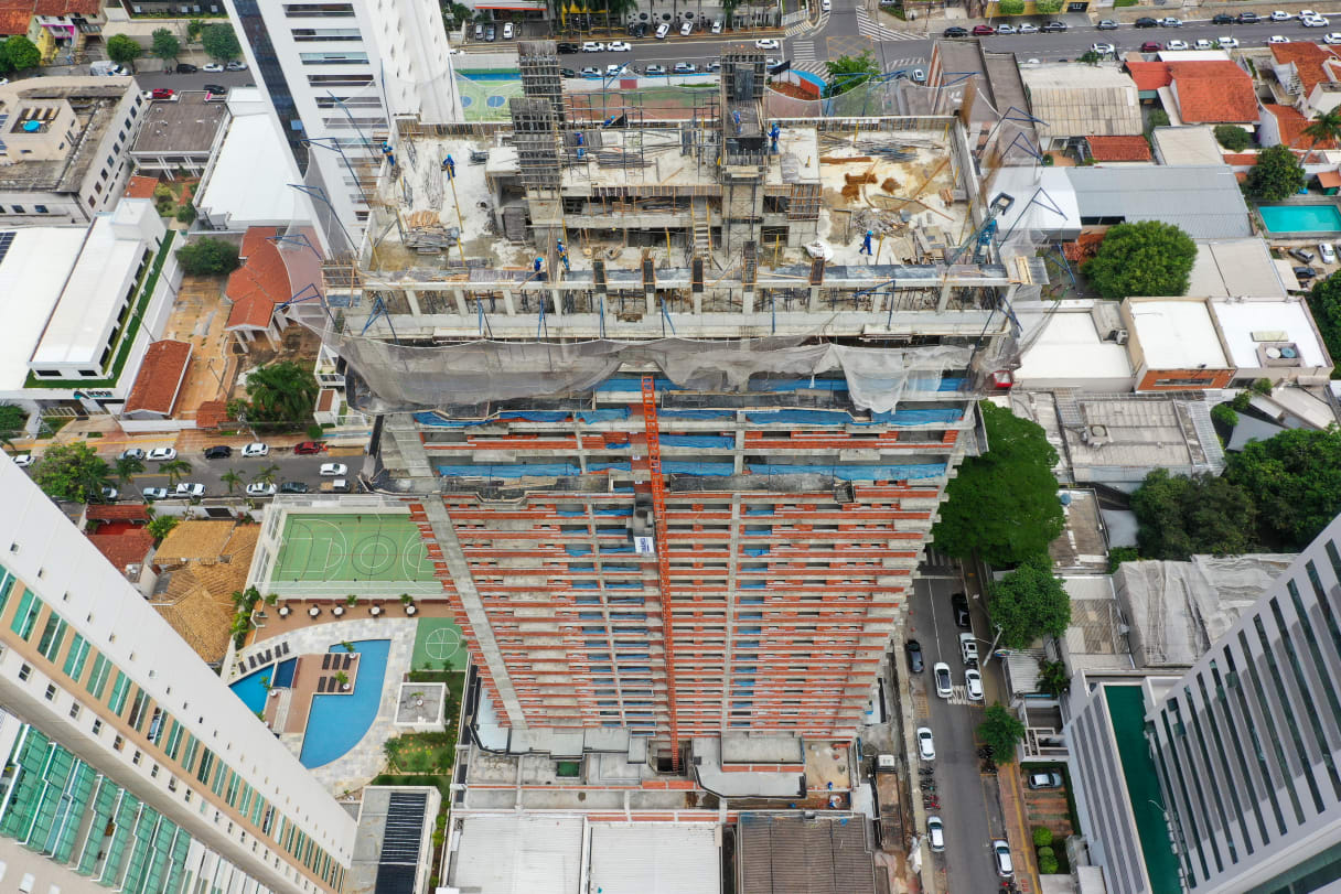 Andamento da Obra do Empreendimento Ello Vaca Brava