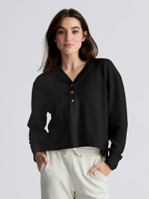 Free Fly-Waffle Long-Sleeve Henley - Women's