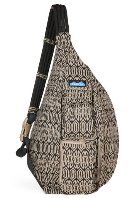 Kavu Black and Purple Patterned Rope Bag Kavu | Bags | Kavu Rope Sling Bag Canvas Horses Bears Cream  main image 3