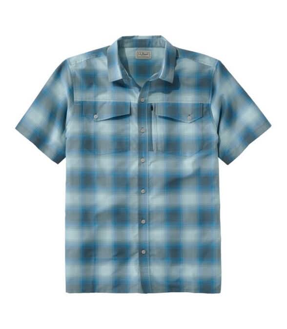 L.L.Bean-SunSmart Cool Weave Woven Short-Sleeve Shirt - Men's