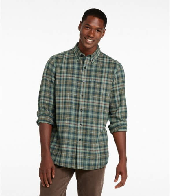 L.L.Bean-Long-Sleeve Scotch Plaid Flannel Shirt - Men's