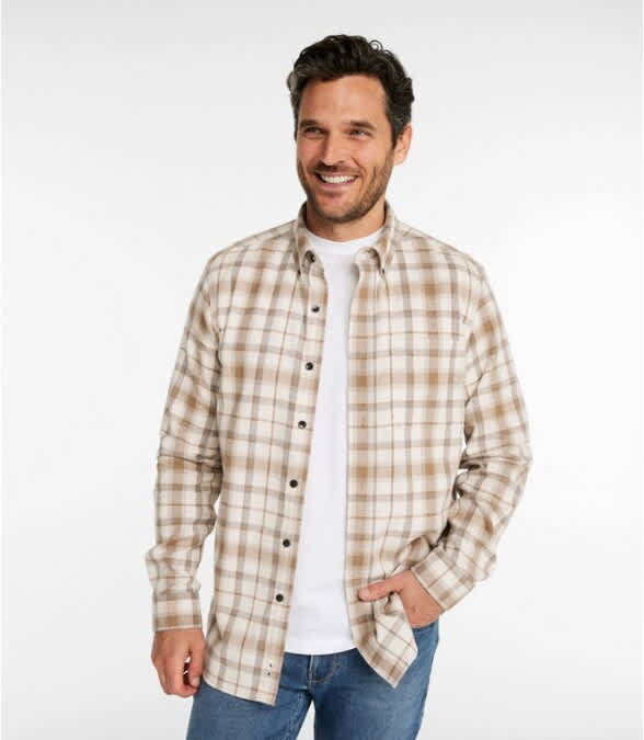 L.L.Bean-Long-Sleeve Scotch Plaid Flannel Shirt - Men's