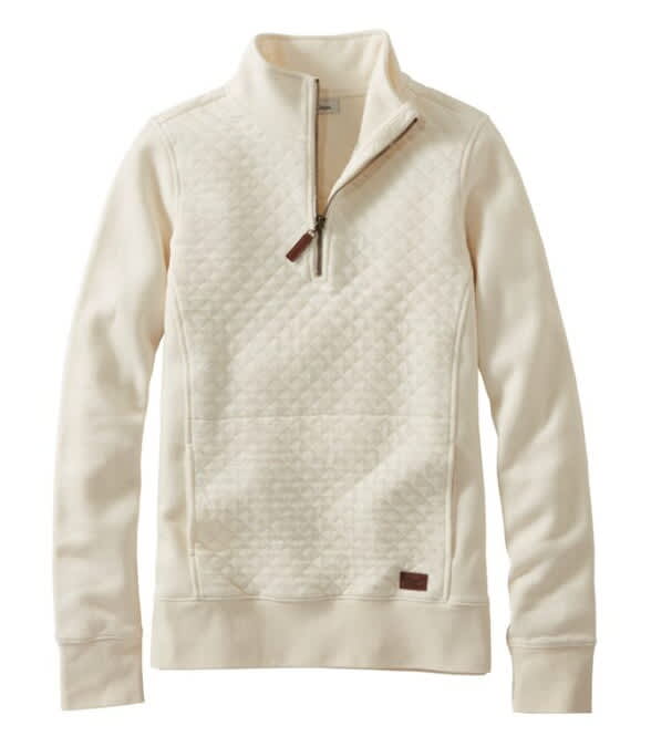L.L.Bean-Quilted Sweatshirt 1/4 Zip Pullover Long-Sleeve - Women's