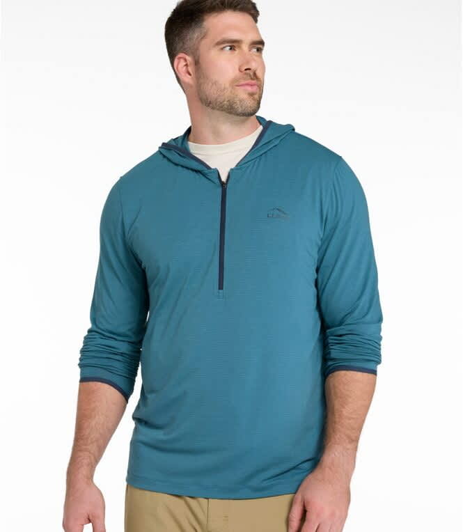 L.L.Bean-SunSmart Coolpro 1/2 Zip Hoodie Men's Regular