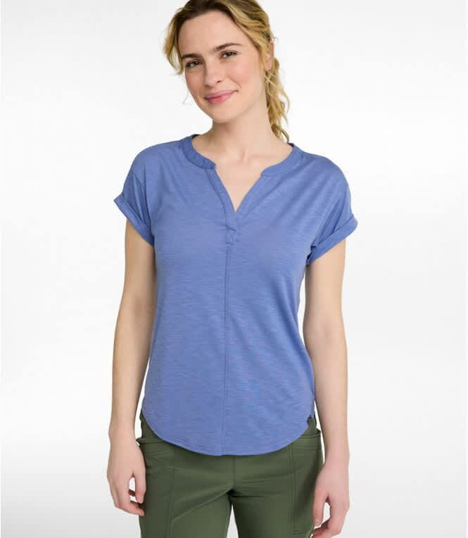 L.L.Bean-Streamside Tee Splitneck Short-Sleeve - Women's