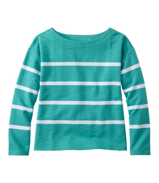 L.L.Bean-Peaks Island Relaxed Boatneck Long-Sleeve Stripe - Women's
