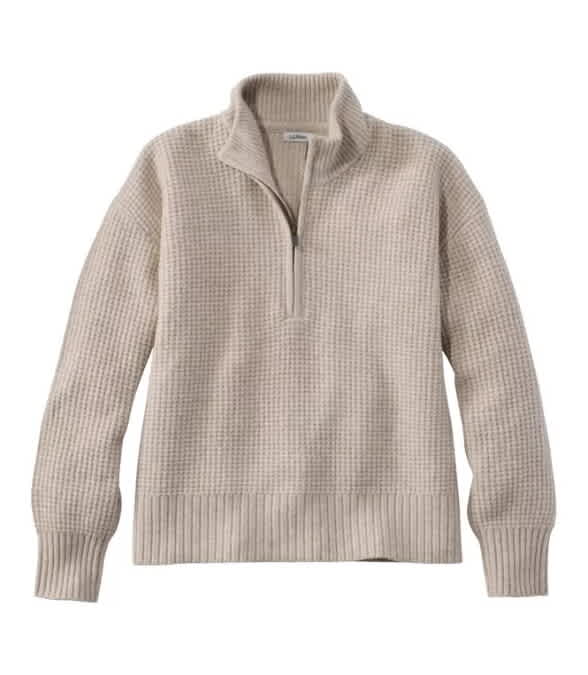 L.L.Bean-Supersoft Waffle 1/4 Zip Sweater - Women's