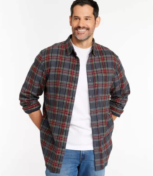 L.L.Bean-Scotch Plaid Flannel Shirt Button Down - Men's