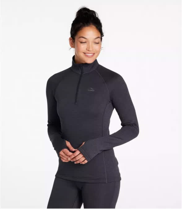 L.L.Bean-L.L.Bean Midweight Baselayer 1/4 Zip Top - Women's