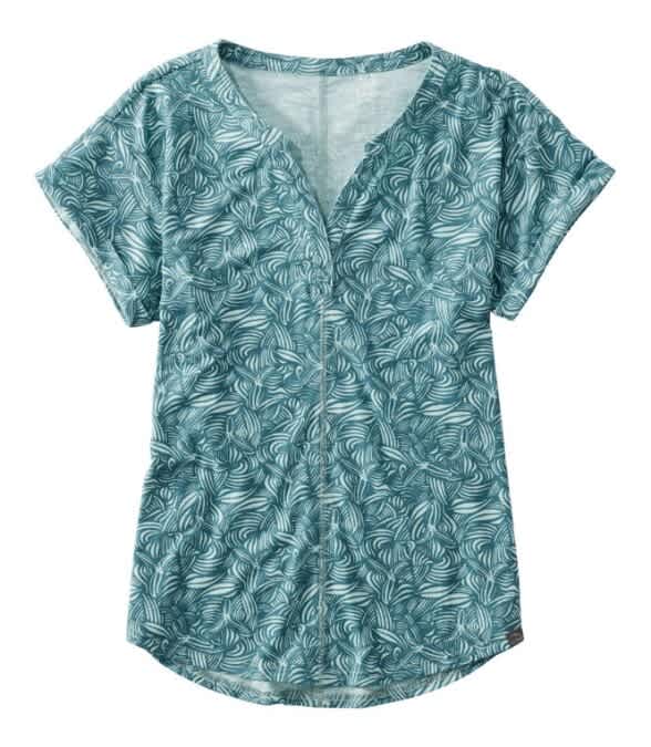 L.L.Bean-Streamside Tee Splitneck Short-Sleeve Print - Women's