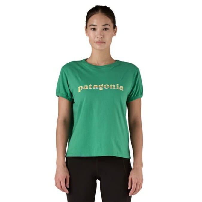 Patagonia-73 Text Logo Oganic Ringer Tee - Women's