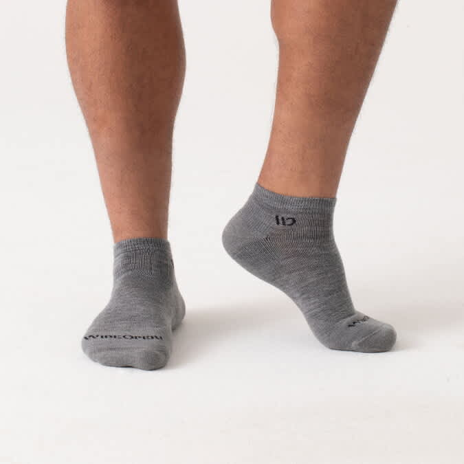 WIDE OPEN-Solid Midweight No Show Sock - Men's