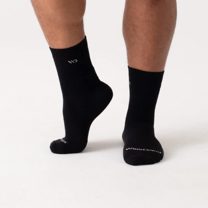 WIDE OPEN-Solid Midweight Micro Crew Sock - Men's