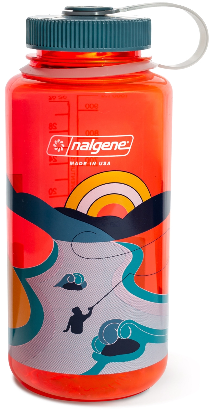 Nalgene-Retro Print Wide Mouth 1 Qt Nalgene Water Bottle